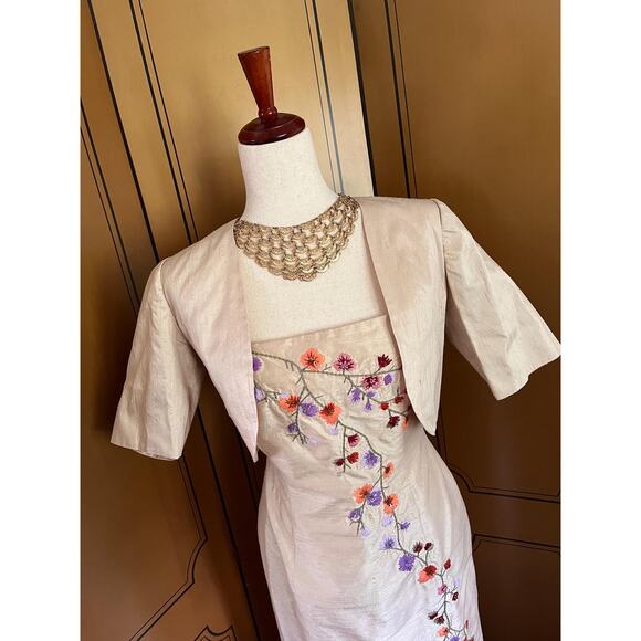 Vintage silk dress with matching bolero, size 10 - Picture 8 of 8